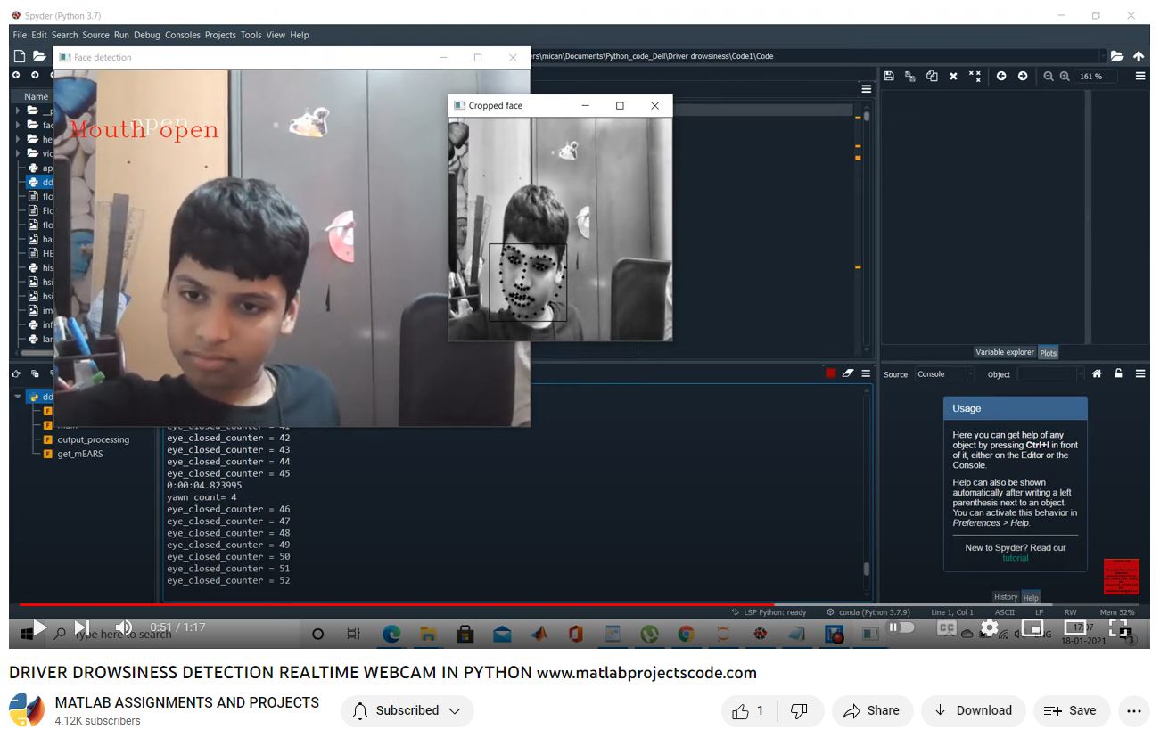 Driver Drowsiness Detection Realtime Webcam In Python project simulation thumbnail for Renewable Energy Engineering