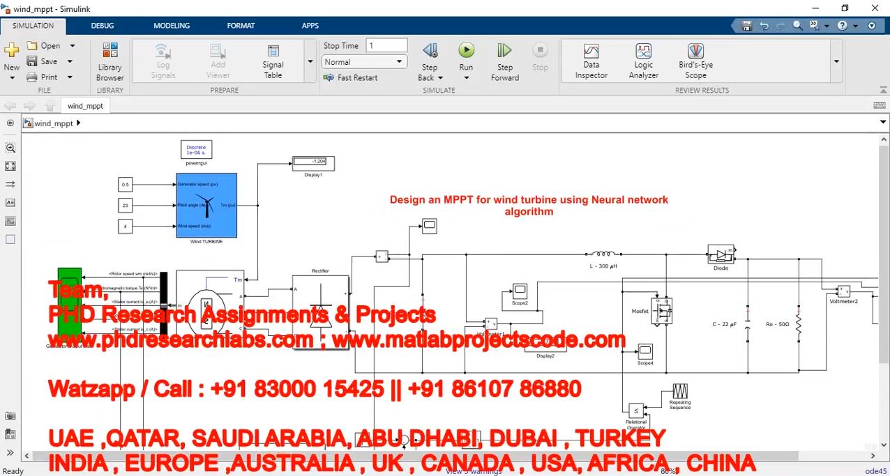 Design An Mppt For Wind Turbine Using Neural Network Algorithm project simulation thumbnail for Renewable Energy Engineering