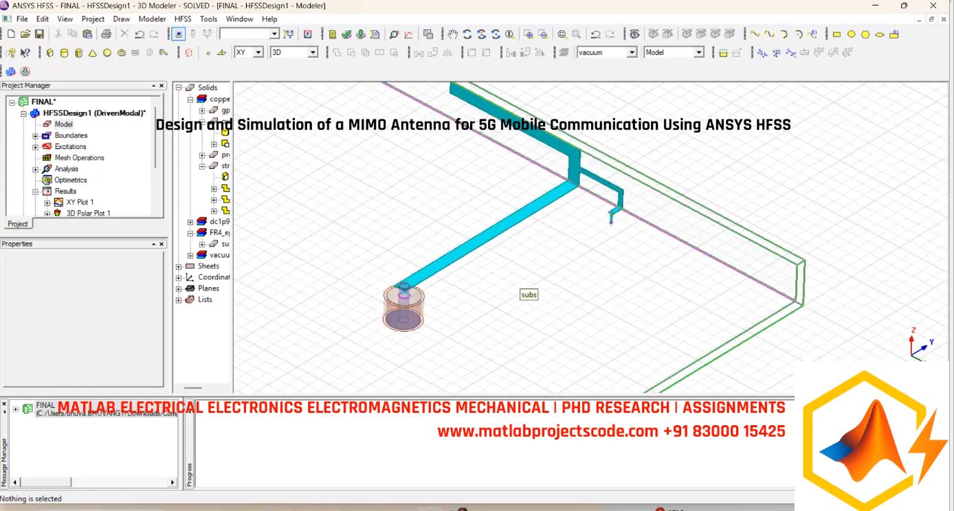 Design And Simulation Of A Mimo Antenna For 5G Mobile Communication Using Ansys Hfss project simulation thumbnail for Electromagnetics and RF Engineering
