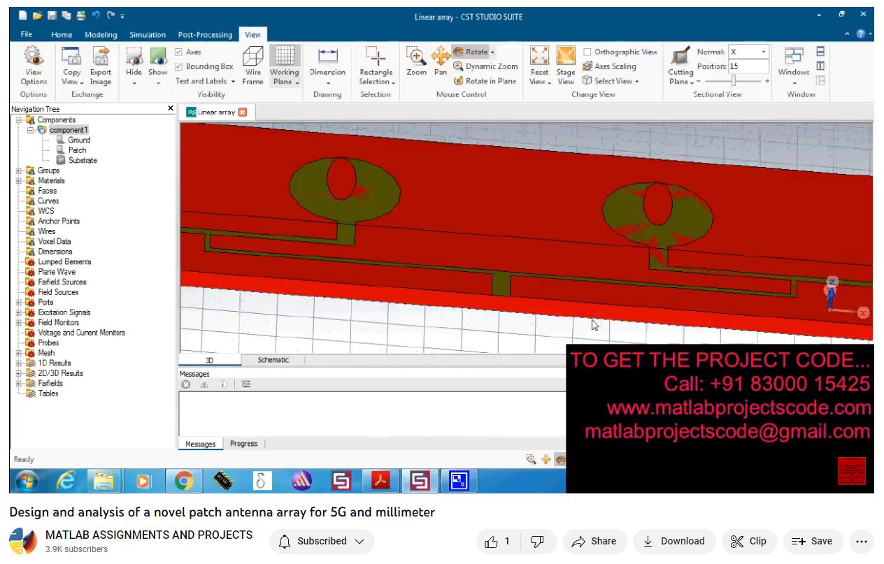 Design And Analysis Of A Novel Patch Antenna Array For 5G And Millimeter project simulation thumbnail for Electromagnetics and RF Engineering