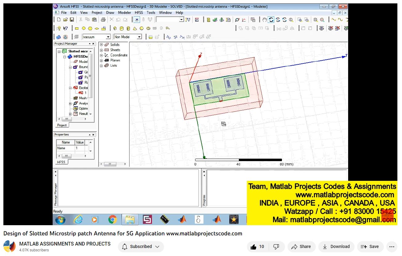Design Of Slotted Microstrip Patch Antenna For 5G Application-Matlab Simulink-Electrical Assignments-Projects-Phd Research project simulation thumbnail for Electromagnetics and RF Engineering