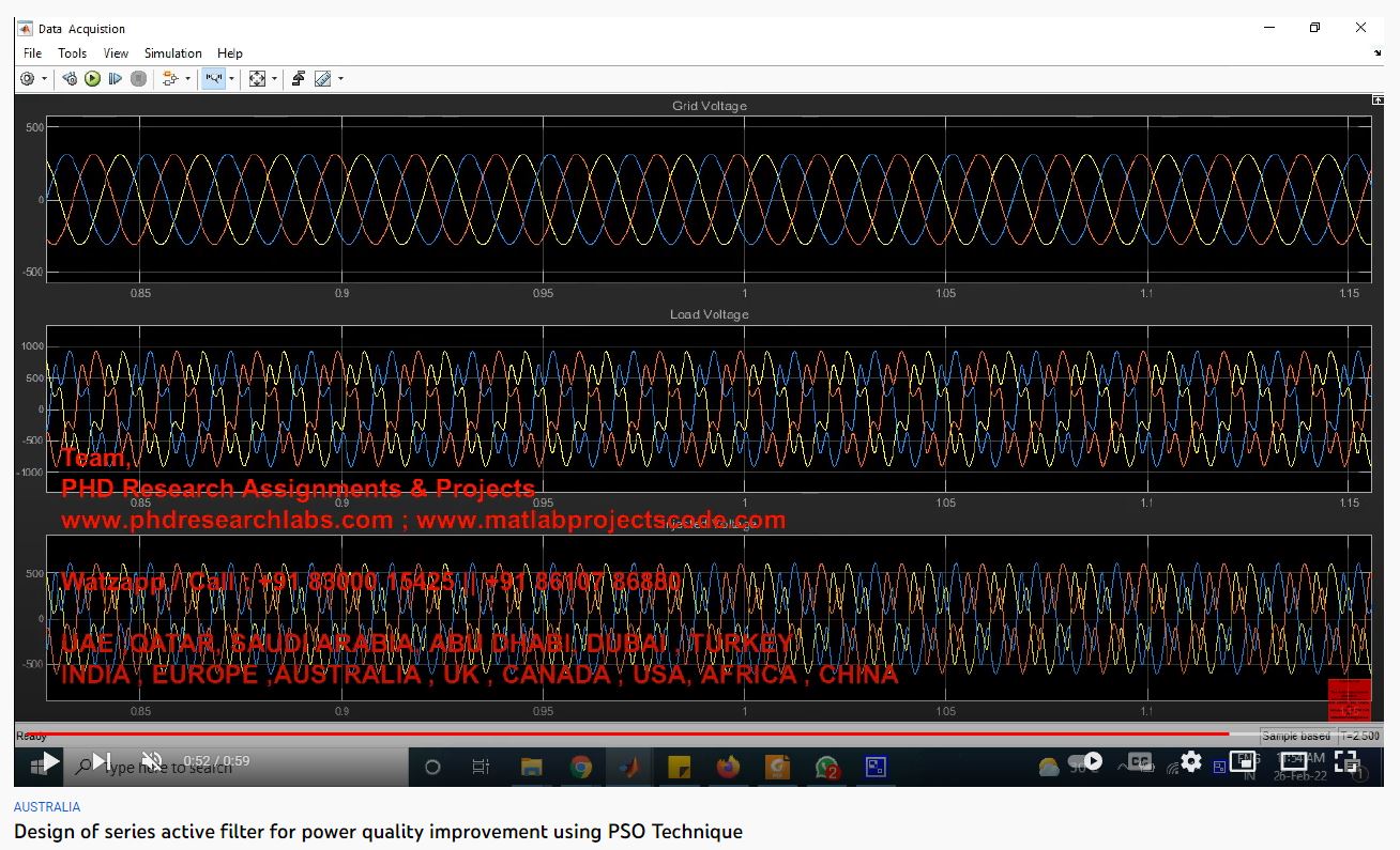 Design Of Series Active Filter For Power Quality Improvement Using Pso Technique project simulation thumbnail for Renewable Energy Engineering