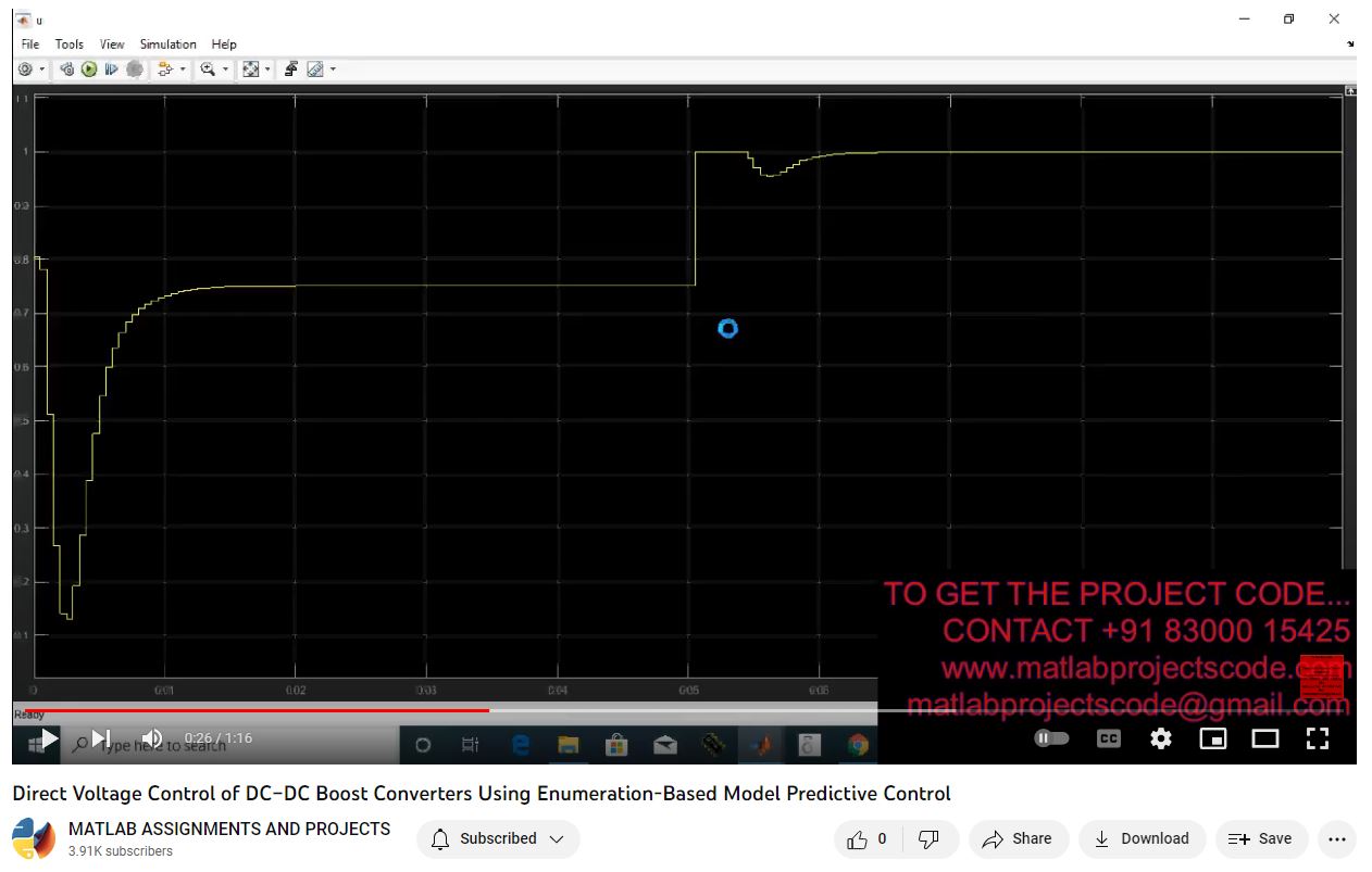Direct Voltage Control Of Dc Dc Boost Converters Using Enumeration-Based Model Predictive Control project simulation thumbnail for Power Electronics Engineering