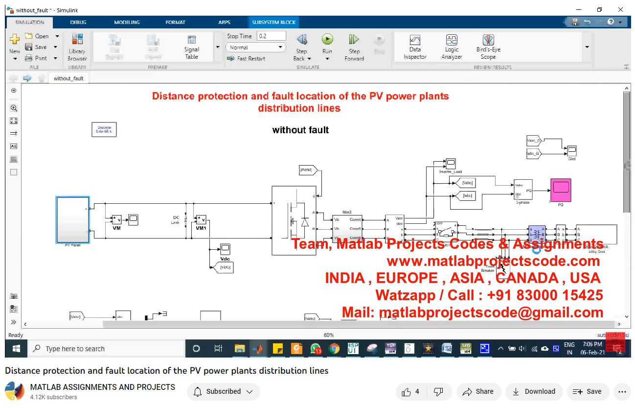 Distance Protection And Fault Location Of The Pv Power Plants Distribution Lines project simulation thumbnail for Renewable Energy Engineering