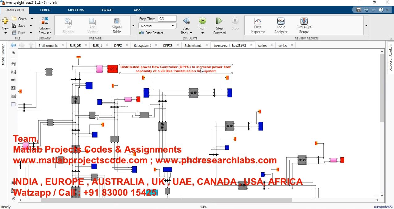Distributed Power Flow Controller Dpfc To Increase Power Flow Capability Of A 28 Bus Transmission project simulation thumbnail for Renewable Energy Engineering