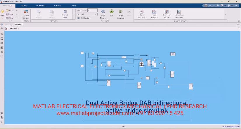 Dual Active Bridge Dab Bidirectional Active Bridge Simulink project simulation thumbnail for Power Electronics Engineering