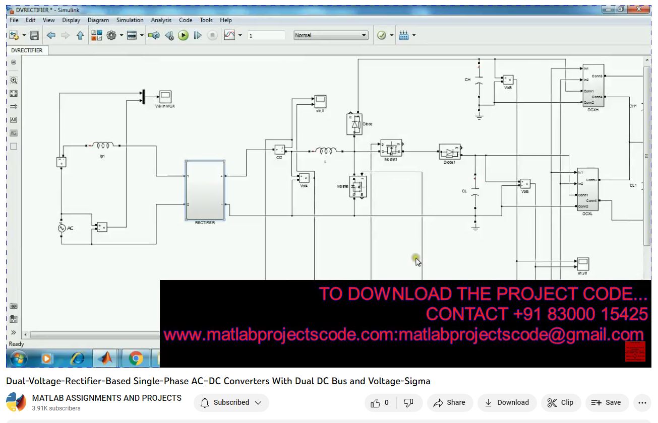Dual-Voltage-Rectifier-Based Single-Phase Ac Dc Converters With Dual Dc Bus And Voltage-Sigma project simulation thumbnail for Power Electronics Engineering