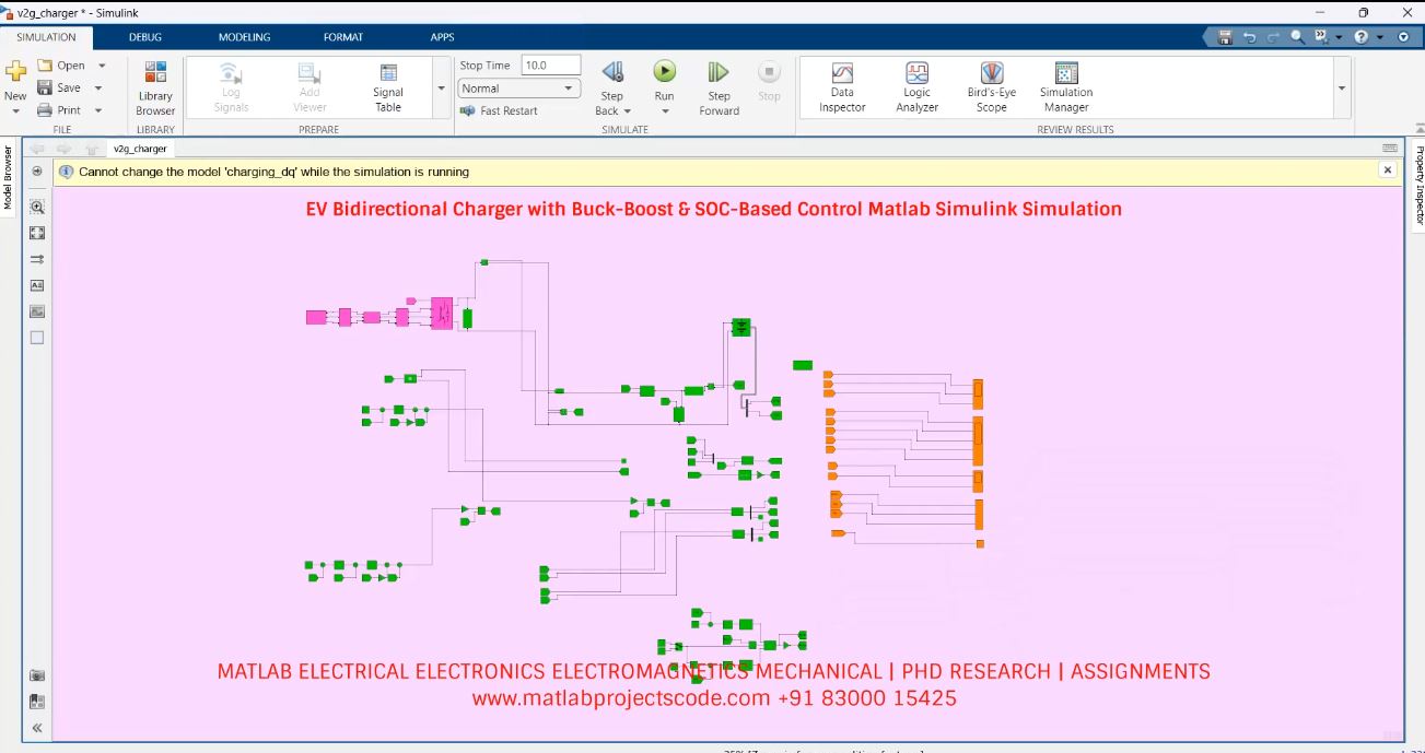 Ev Bidirectional Charger With Buck-Boost Soc-Based Control Matlab Simulink Simulation project simulation thumbnail for Mechanical, EV and Mechatronics Engineering
