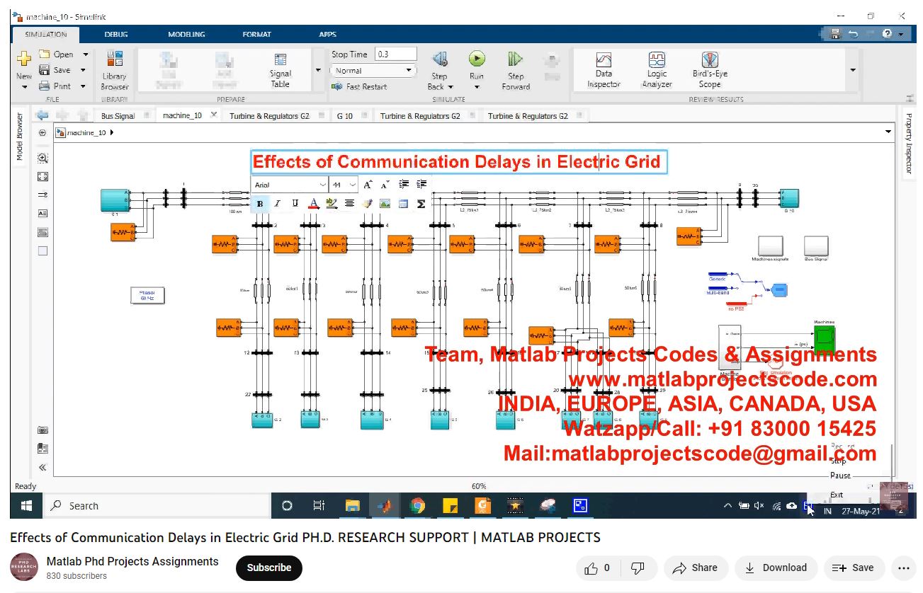 Effects Of Communication Delays In Electric Grid project simulation thumbnail for Communication Systems Engineering