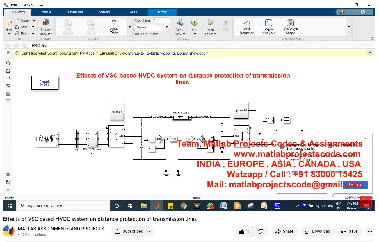 Effects Of Vsc Based Hvdc System On Distance Protection Of Transmission Lines project simulation thumbnail for Power Electronics Engineering