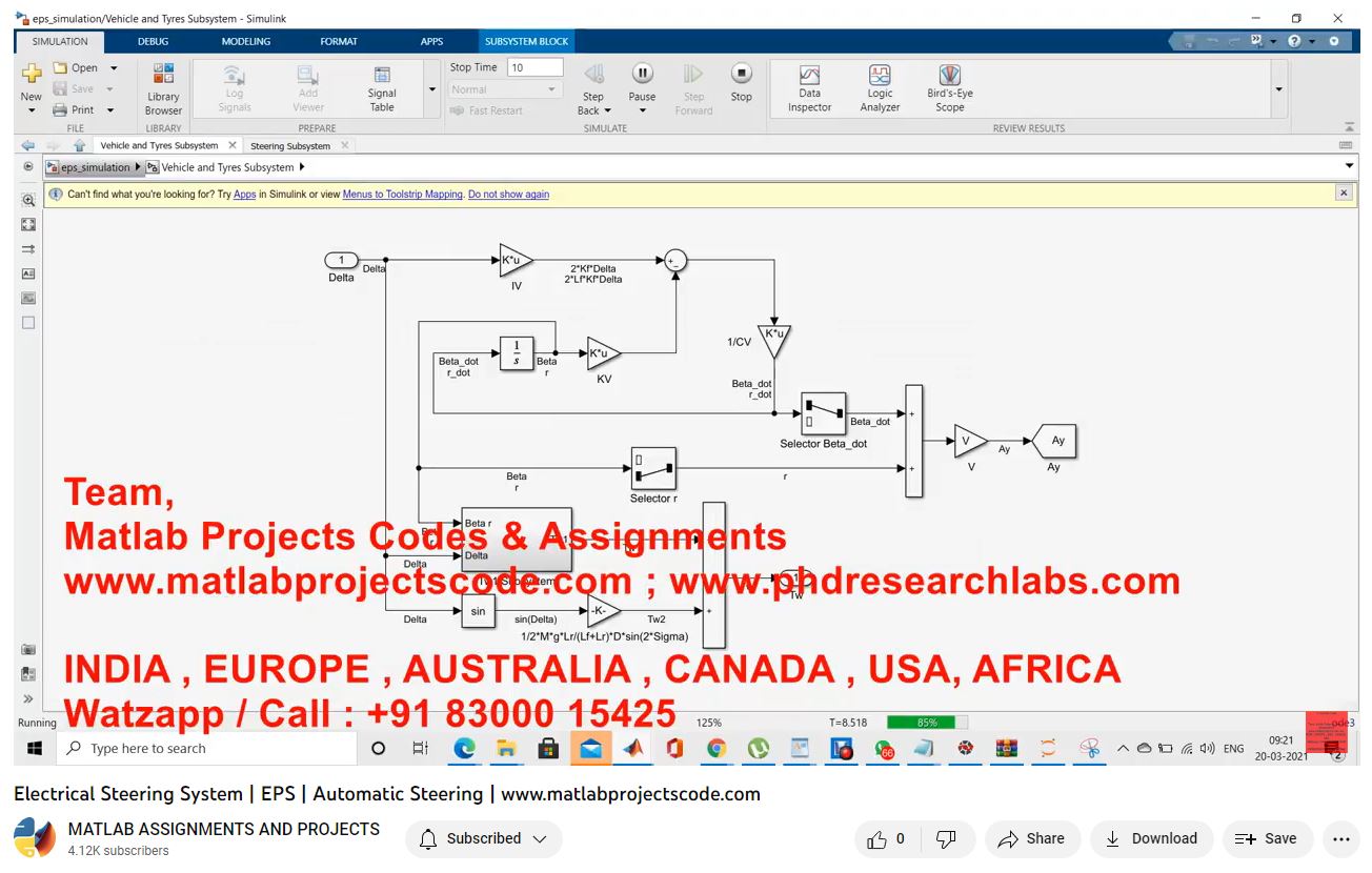 Electrical Steering System _ Eps _ Automatic Steering project simulation thumbnail for Electrical Engineering