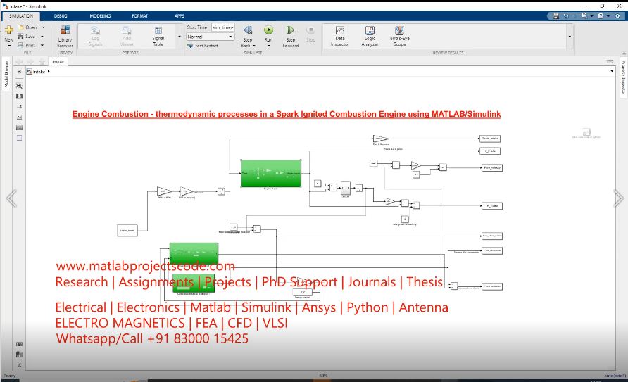 Engine Combustion - Thermodynamic Processes In A Spark Ignited Combustion Engine Using Matlabsimulink project simulation thumbnail for Electrical Engineering