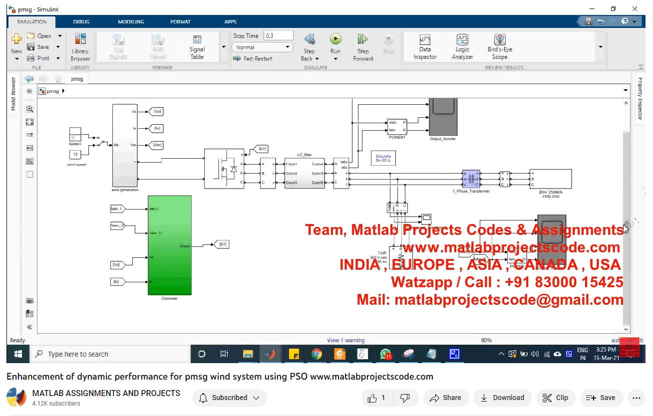 Enhancement Of Dynamic Performance For Pmsg Wind System Using Pso project simulation thumbnail for Renewable Energy Engineering