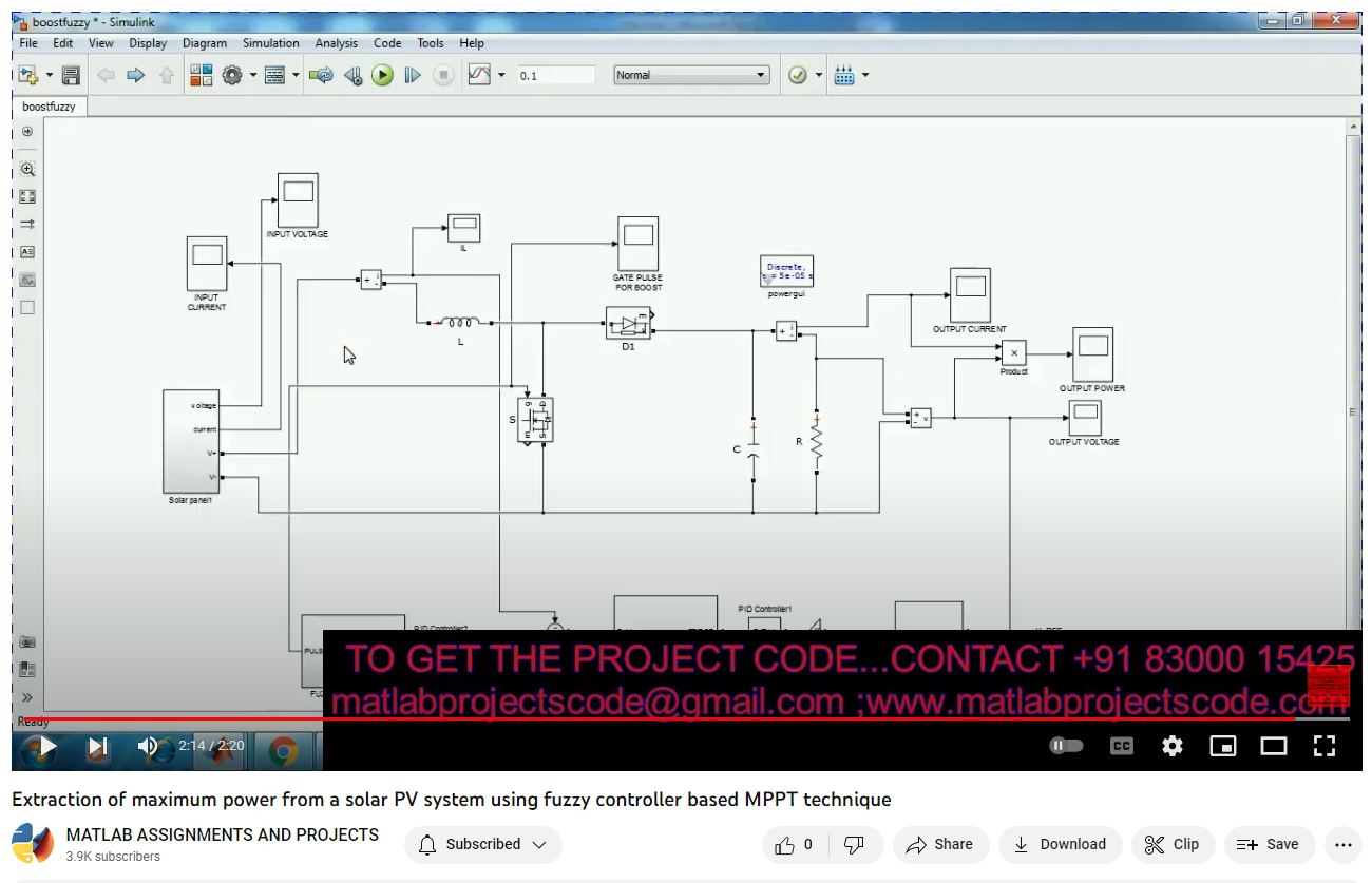 Extraction of Maximum Power from a Solar | MATLAB Project