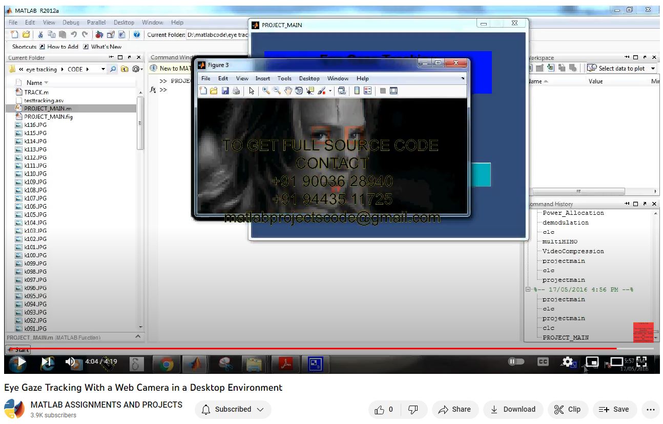 Eye Gaze Tracking with a Web Camera in a Desktop Environment project simulation thumbnail for Electrical Engineering