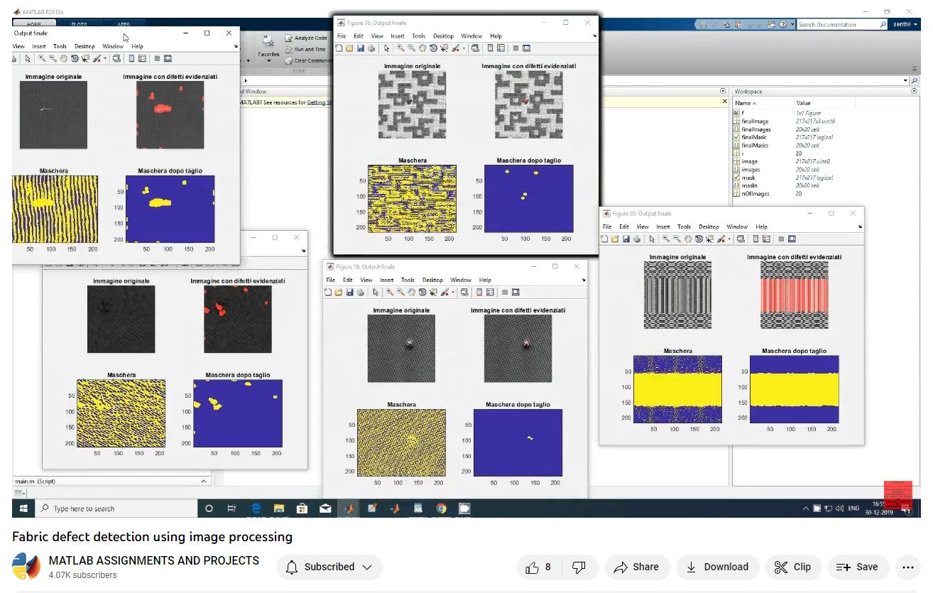 Fabric Defect Detection Using Matlab Image Processing Project Assignments-Matlab Simulink-Electrical Assignments-Projects-Phd Research project simulation thumbnail for Signal Processing and AI Engineering