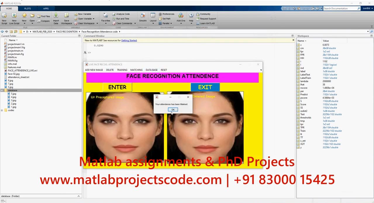 Face Attendence Real Time Attendence Sheet project simulation thumbnail for Signal Processing and AI Engineering