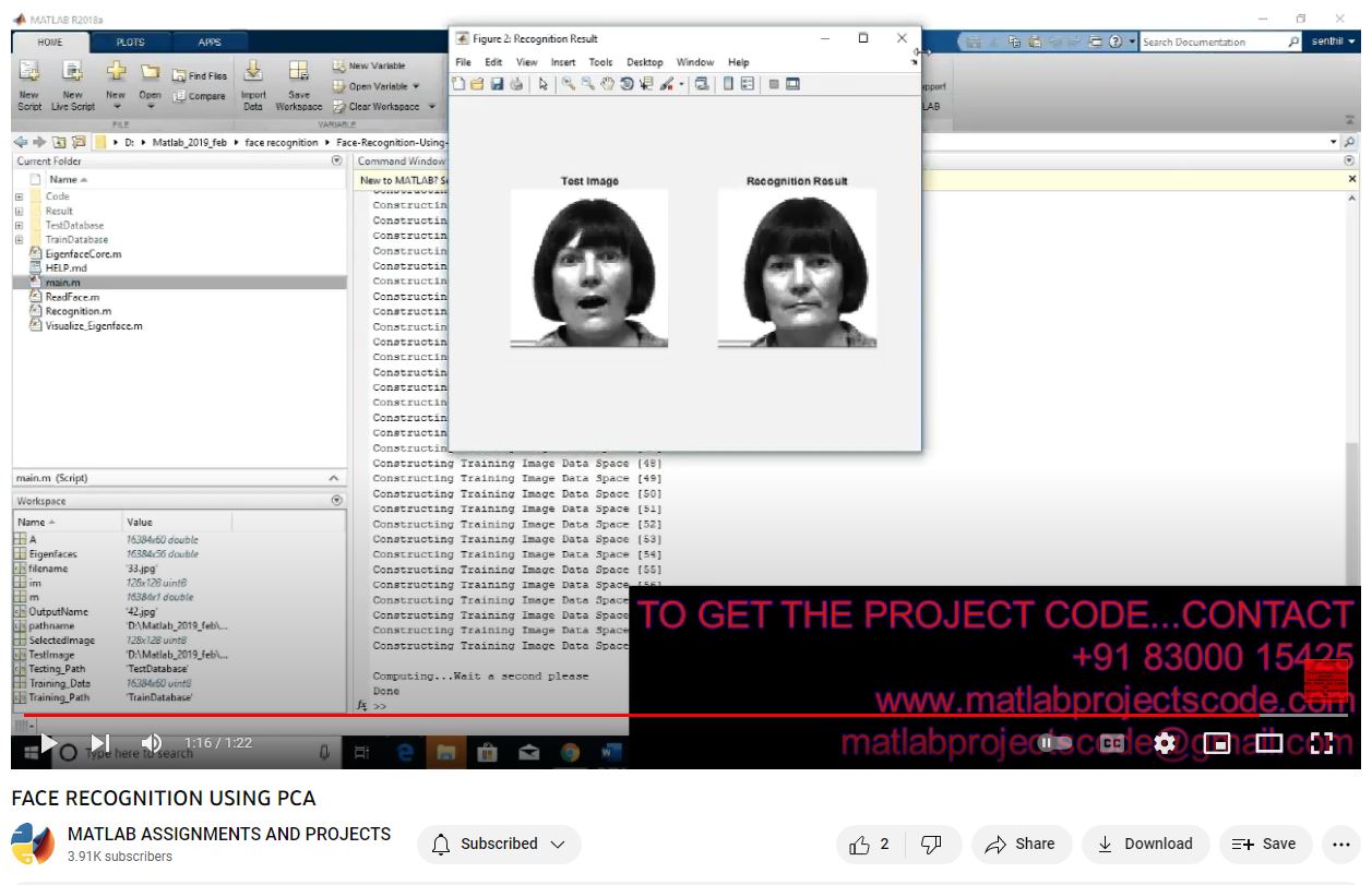 Face Recognition Using Pca project simulation thumbnail for Signal Processing and AI Engineering