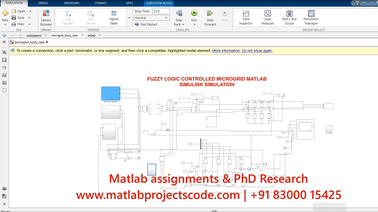 Fuzzy Logic Controlled Microgrid - Matlab Simulink Simulation - Electrical Phd Research project simulation thumbnail for Renewable Energy Engineering