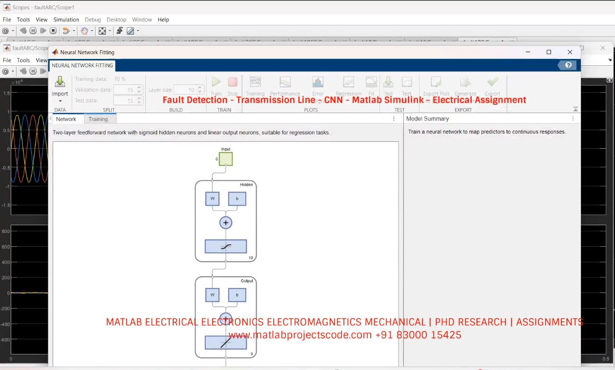 Fault Detection - Transmission Line - Cnn - Matlab Simulink - Electrical Assignment project simulation thumbnail for Signal Processing and AI Engineering