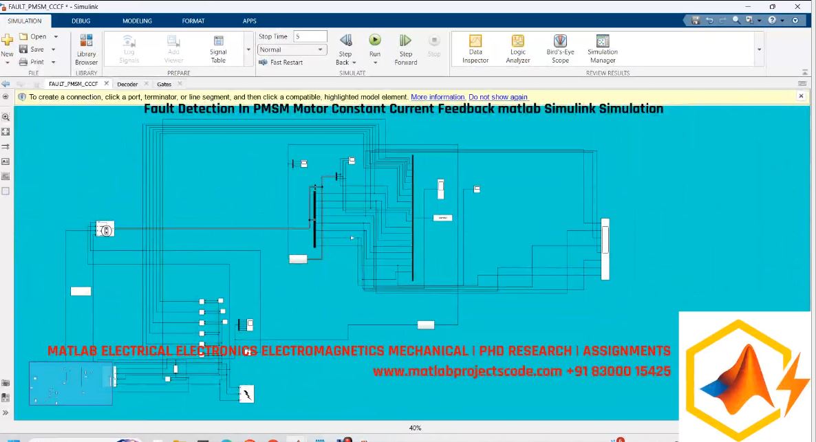Fault Detection In Pmsm Motor Constant Current Feedback Matlab Simulink Simulation project simulation thumbnail for Mechanical, EV and Mechatronics Engineering