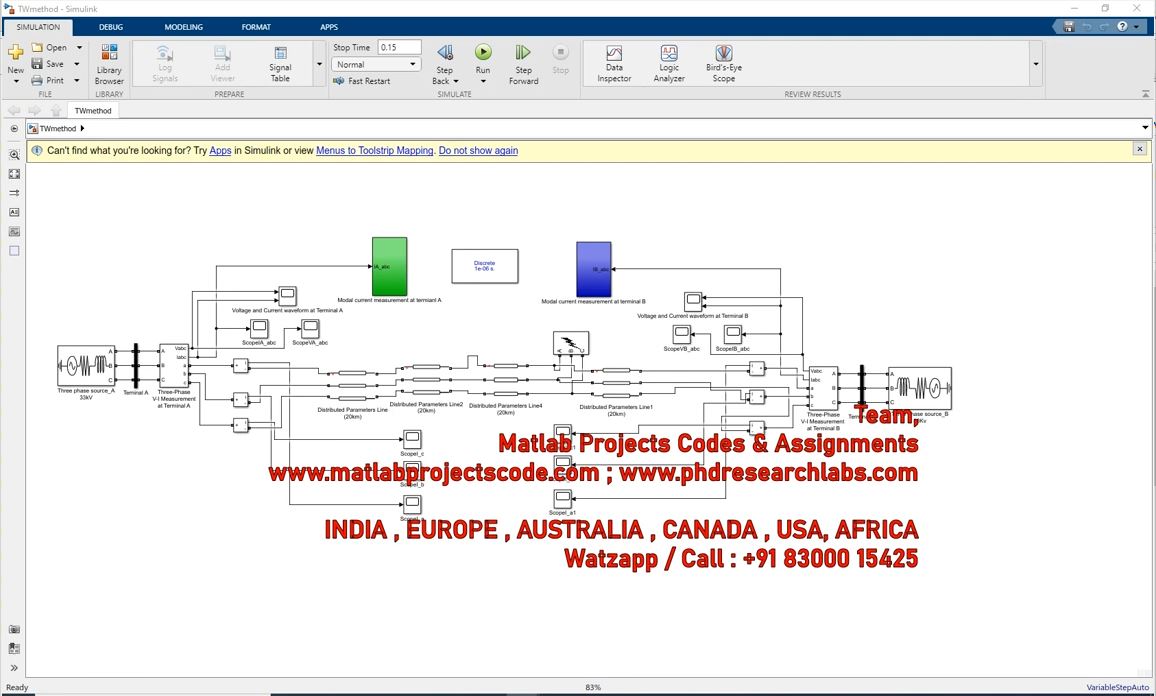Fault Detection And Classification Of A Transmission Line By Ann project simulation thumbnail for Signal Processing and AI Engineering