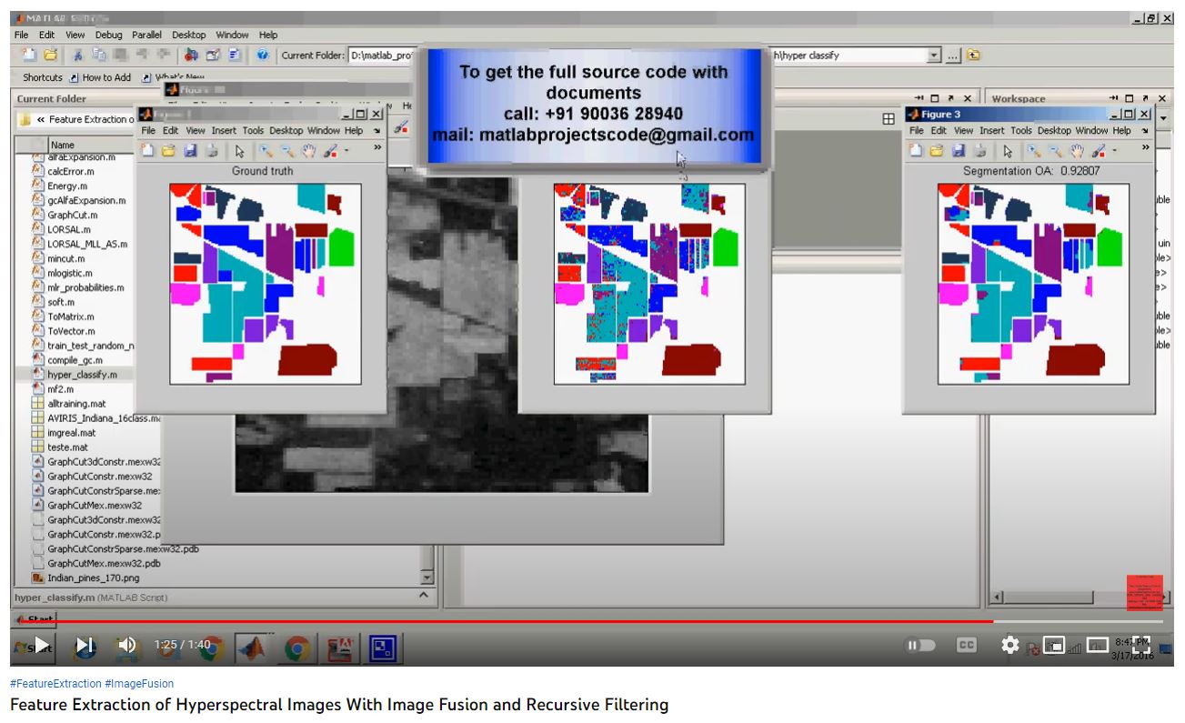 Feature Extraction of Hyperspectral Images with Image Fusion and Recursive Filtering project simulation thumbnail for Communication Systems Engineering