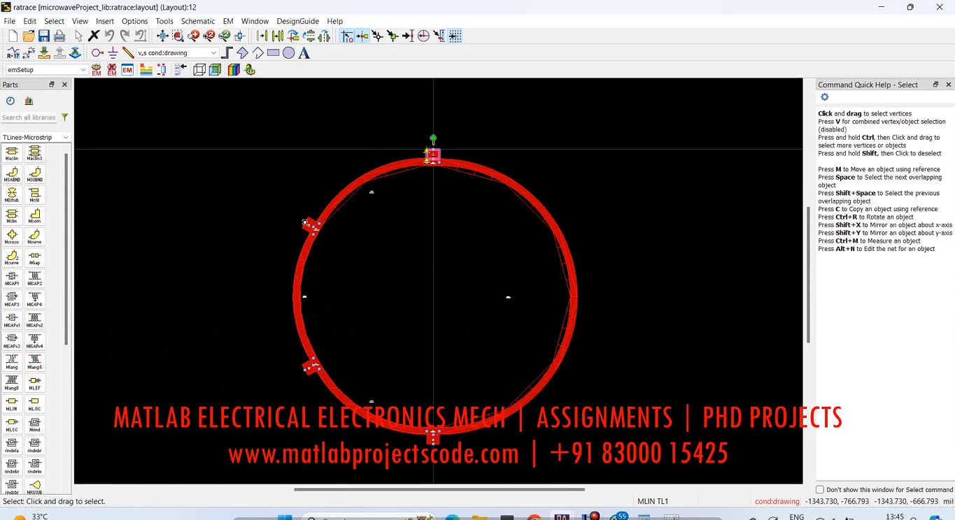 Feed Of A Sequentially-Rotational - Ads Antenna Design project simulation thumbnail for Electromagnetics and RF Engineering