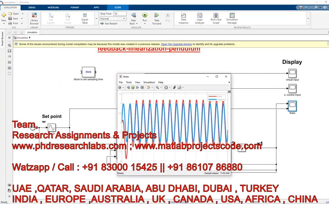 Feedback Linearization Pendulum _ Matlab _ Simulink _ Pendulum _ Feedback Linearization project simulation thumbnail for Control Systems Engineering