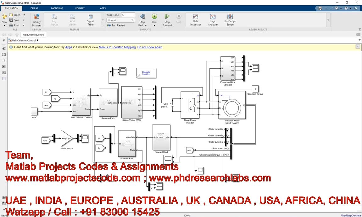 Field Oriented Control-Foc-Induction Motor Drive-Smart Electric Vehicle project simulation thumbnail for Mechanical, EV and Mechatronics Engineering