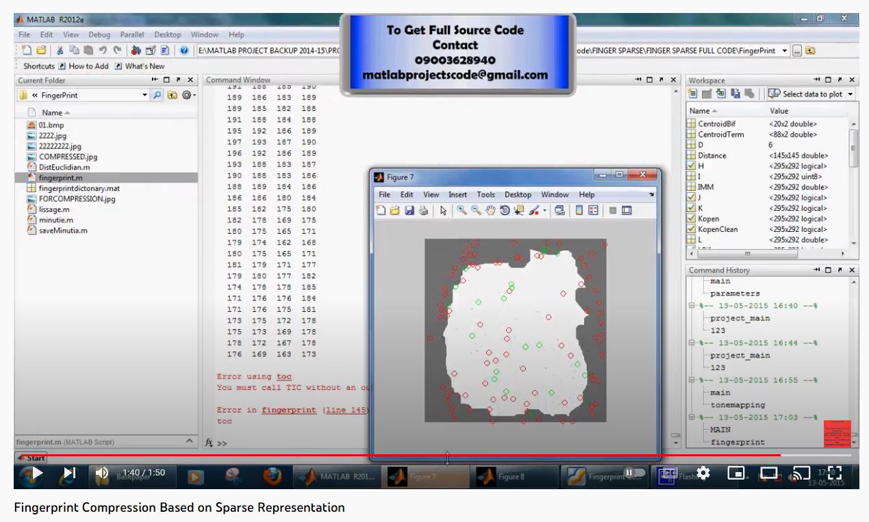 Fingerprint Compression based on Sparse Representation project simulation thumbnail for Signal Processing and AI Engineering