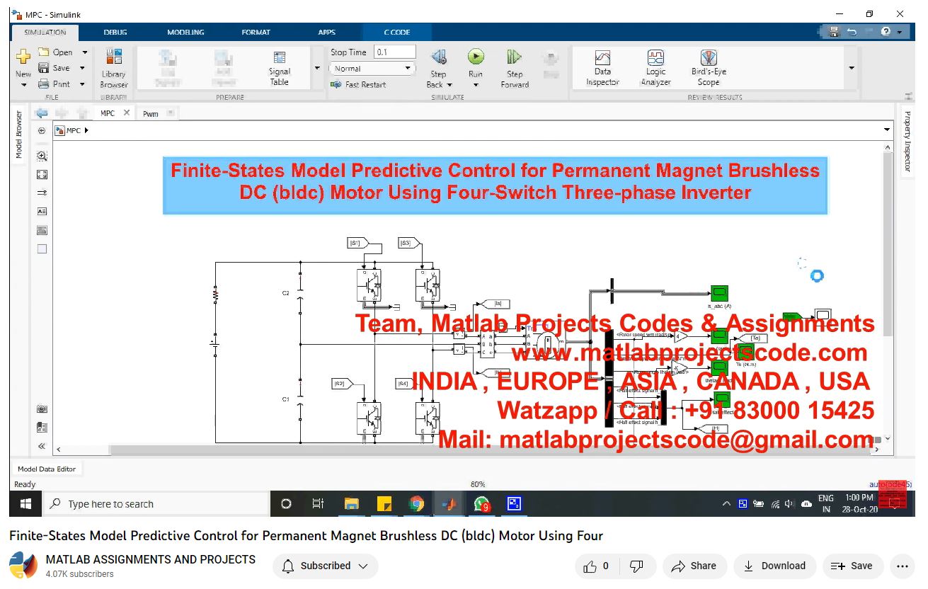 Finite-States Model Predictive Control For Permanent Magnet Brushless Dc Bldc Motor Using Four-Matlab Simulink-Electrical Assignments-Projects-Phd Research project thumbnail image