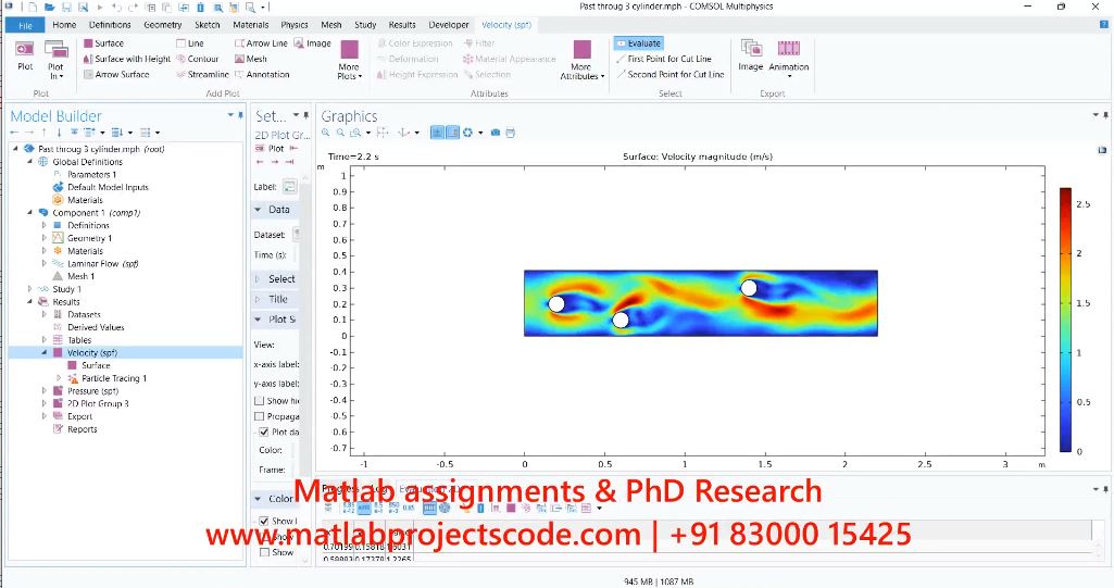 Fluid Flow Through Cylinders Comsol Project project simulation thumbnail for FEA & CFD Engineering