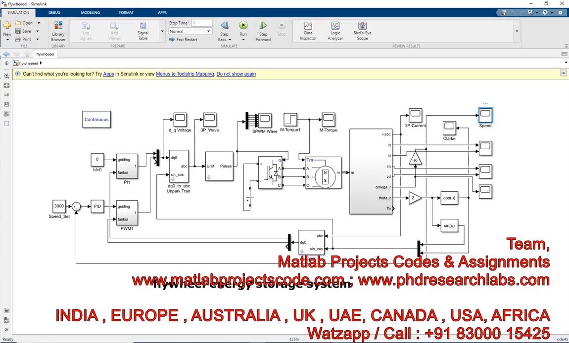 Flywheel Energy Storage System project simulation thumbnail for Renewable Energy Engineering