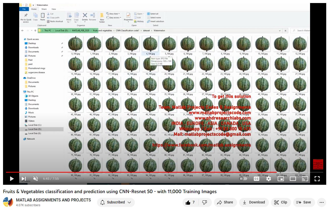 Fruits Vegetables Classification And Prediction Using Cnn-Resnet 50 - With 11 000 Training Images-Matlab Simulink-Electrical Assignments-Projects-Phd Research project thumbnail image