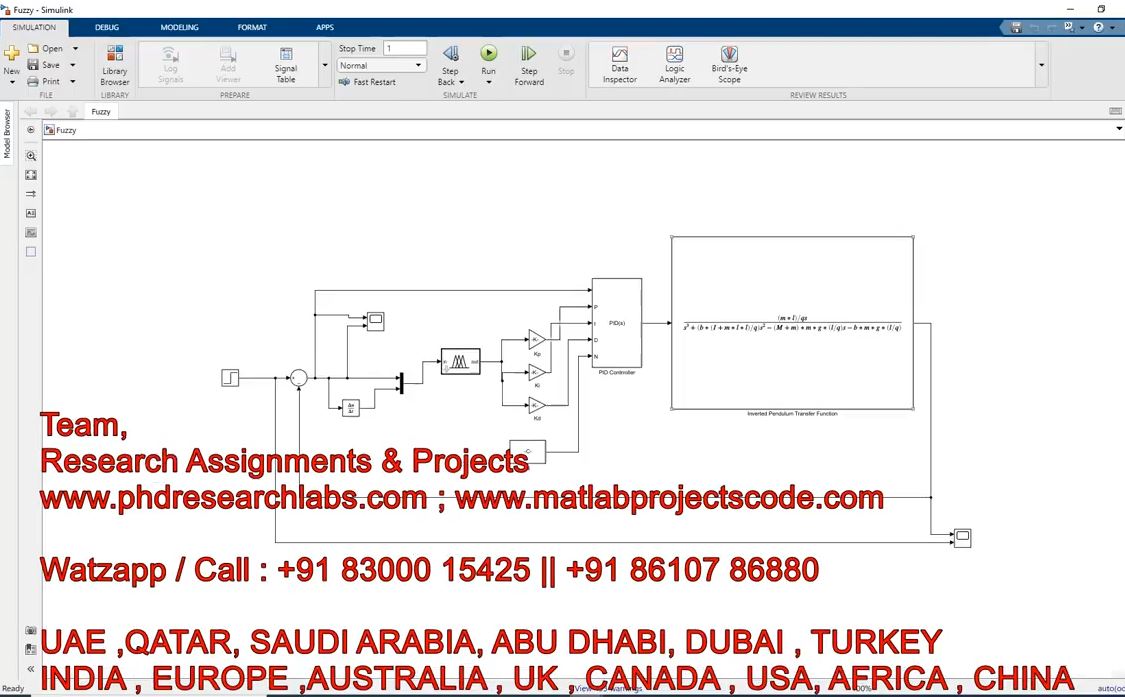 Fuzzy Pid Design For An Inverted Pendulum - Fuzzy Logic - Inverted Pendulum - Matlab - Simulink project simulation thumbnail for Mechanical, EV and Mechatronics Engineering