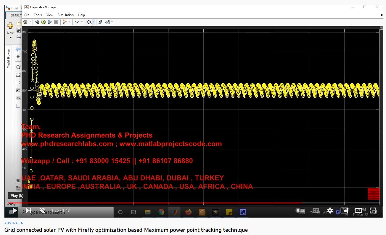 Grid Connected Solar Pv With Firefly Optimization Based Maximum Power Point Tracking Technique project simulation thumbnail for Renewable Energy Engineering