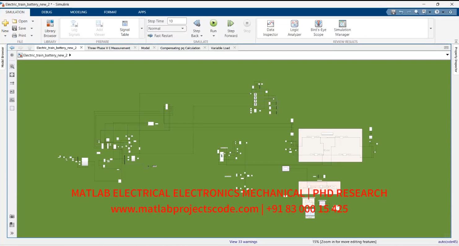 Hybrid Electric Train With Battery Matlab Simulink Simulation project simulation thumbnail for Renewable Energy Engineering
