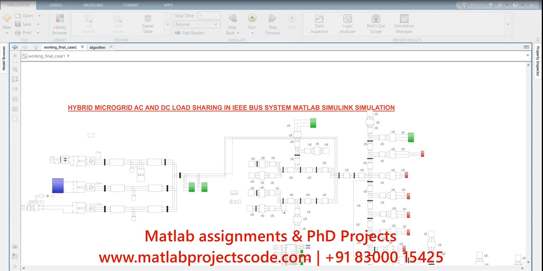Hybrid Microgrid Ac And Dc Load Sharing In Ieee Bus System Electrical Simulation project simulation thumbnail for Renewable Energy Engineering