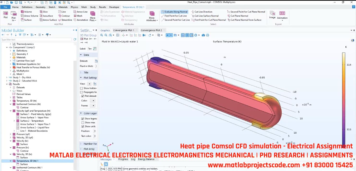 Heat Pipe Simulation In Comsol | MATLAB Project