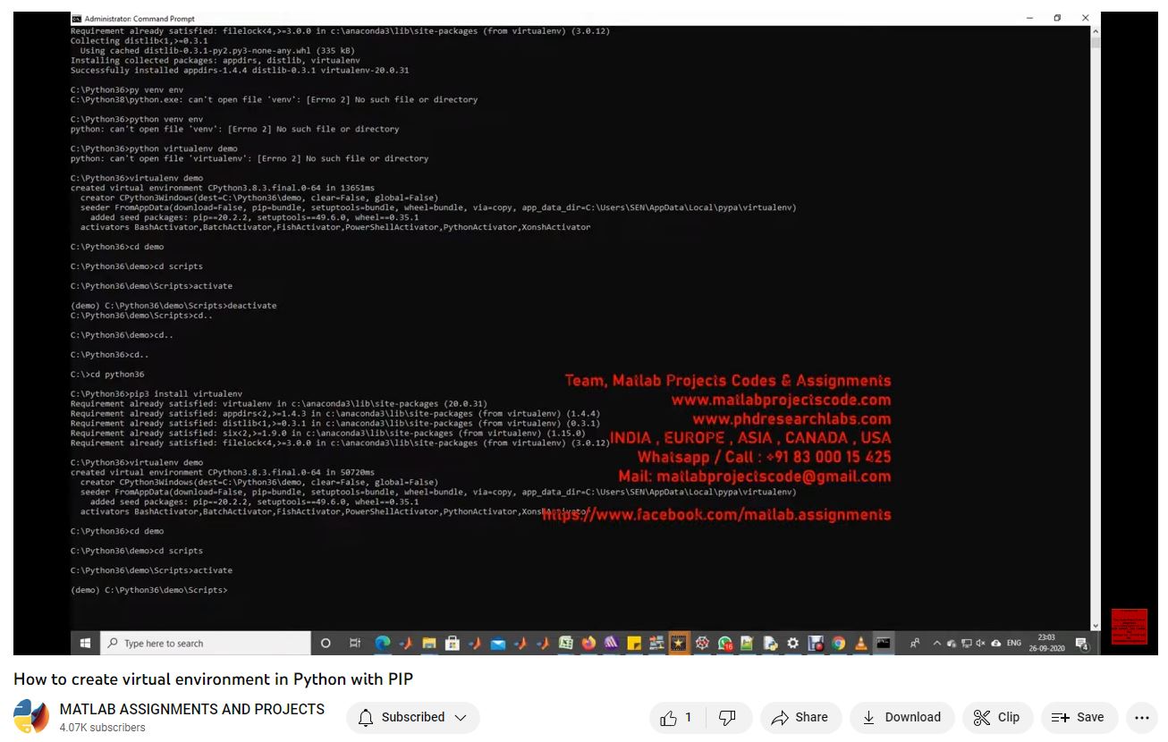 How To Create Virtual Environment In Python With Pip-Matlab Simulink-Electrical Assignments-Projects-Phd Research project simulation thumbnail for Electrical Engineering