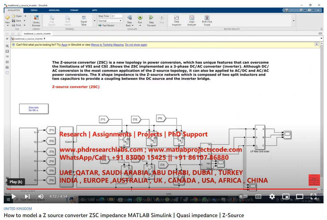 How to Model a Z-Source Converter (ZSC) Impedance MATLAB SIMULINK project thumbnail image