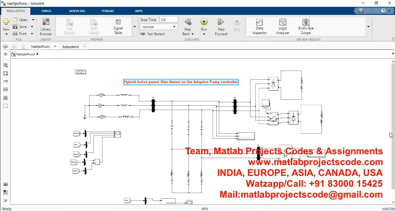 Hybrid Active Power Filter Based On The Adaptive Fuzzy Controller project simulation thumbnail for Renewable Energy Engineering