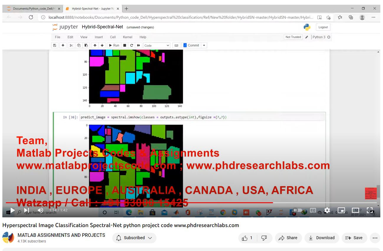 Hyperspectral Image Classification Spectral-Net Python Project Code project simulation thumbnail for Signal Processing and AI Engineering