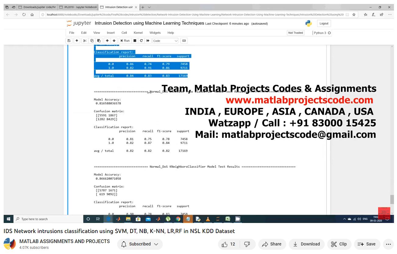 Ids Network Intrusions Classification Using Svm Dt Nb K-Nn Lr Rf In Nsl Kdd Dataset-Matlab Simulink-Electrical Assignments-Projects-Phd Research project thumbnail image
