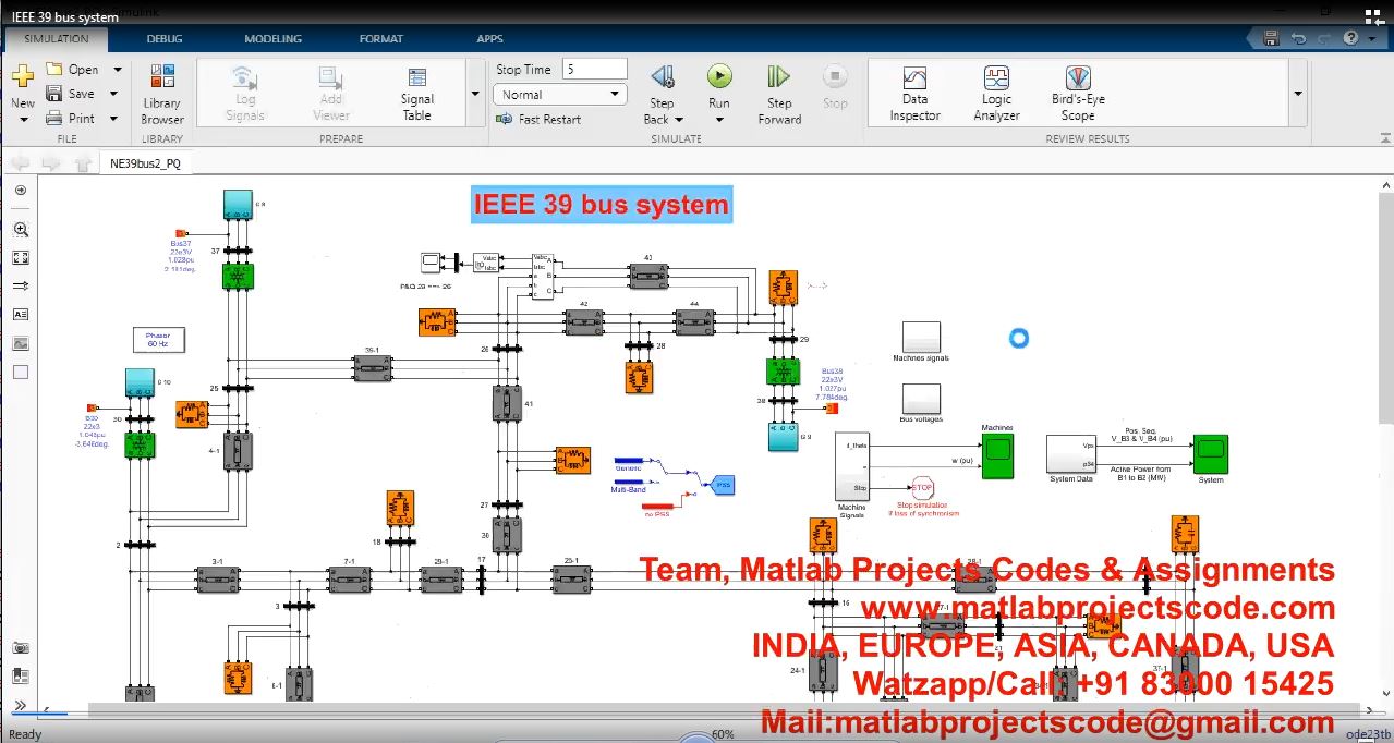 Ieee 39 Bus System project simulation thumbnail for Electrical Engineering