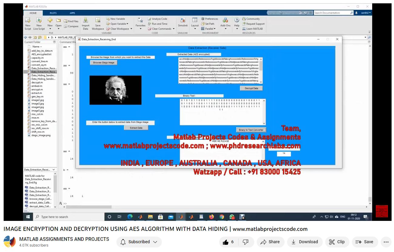 Image Encryption And Decryption Using Aes Algorithm With Data Hiding-Matlab Simulink-Electrical Assignments-Projects-Phd Research project simulation thumbnail for Signal Processing and AI Engineering