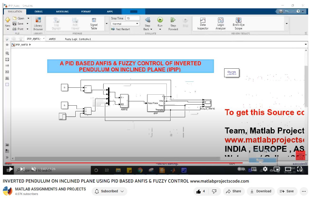 Inverted Pendulum On Inclined Plane Using Pid Based Anfis Fuzzy Control-Matlab Simulink-Electrical Assignments-Projects-Phd Research project thumbnail image