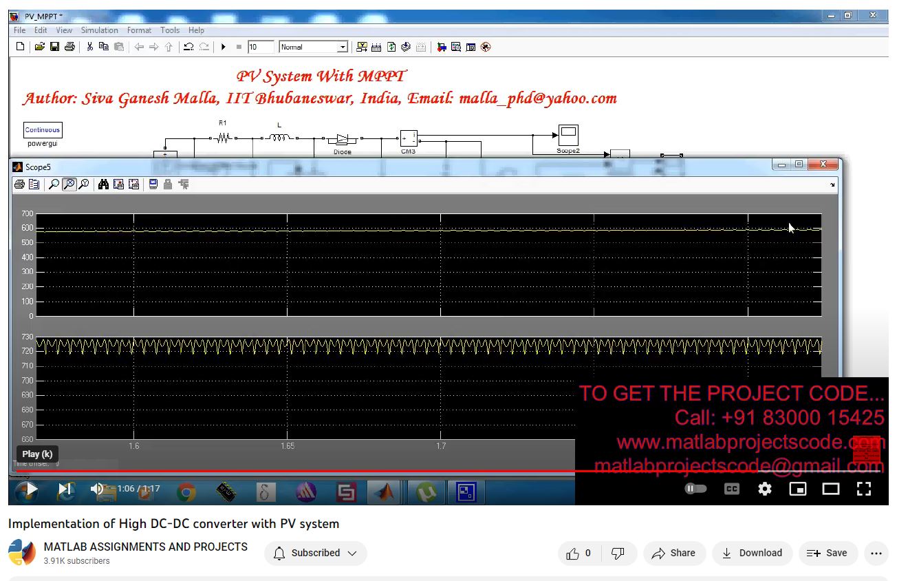 Implementation Of High Dc-Dc Converter With Pv System project simulation thumbnail for Renewable Energy Engineering