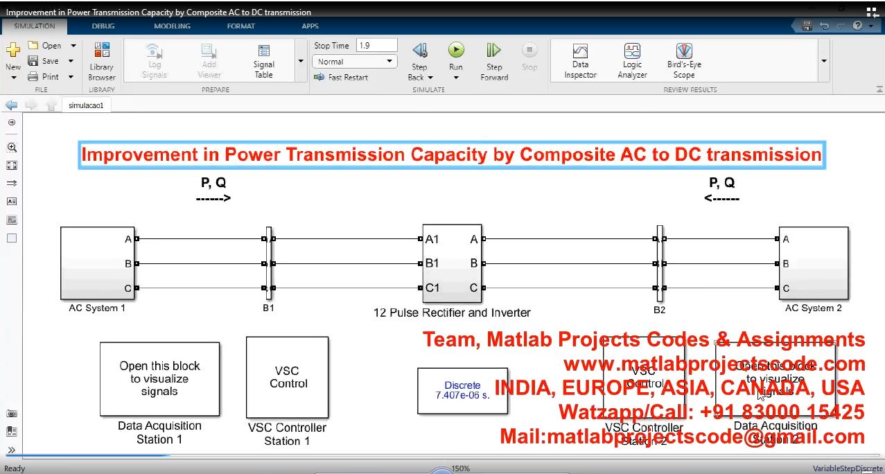 Improvement In Power Transmission Capacity By Composite Ac To Dc Transmission project simulation thumbnail for Renewable Energy Engineering